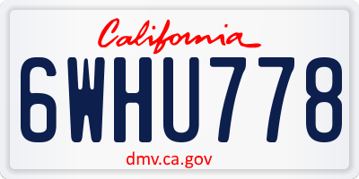 CA license plate 6WHU778