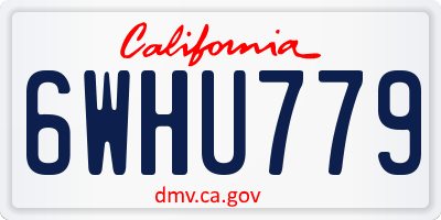 CA license plate 6WHU779