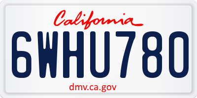 CA license plate 6WHU780