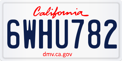 CA license plate 6WHU782