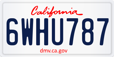 CA license plate 6WHU787
