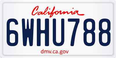 CA license plate 6WHU788