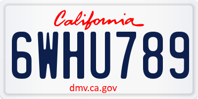 CA license plate 6WHU789