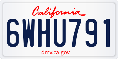 CA license plate 6WHU791