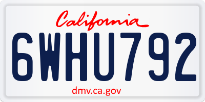CA license plate 6WHU792