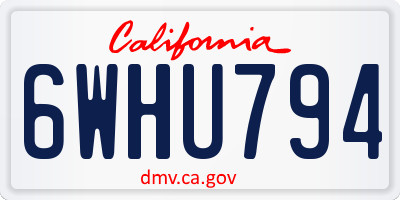 CA license plate 6WHU794