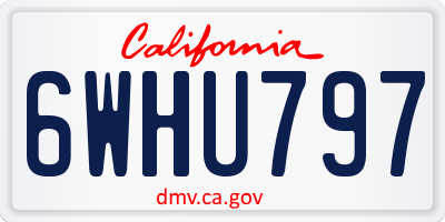 CA license plate 6WHU797