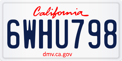CA license plate 6WHU798