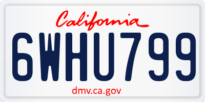 CA license plate 6WHU799