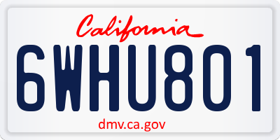 CA license plate 6WHU801