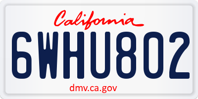 CA license plate 6WHU802