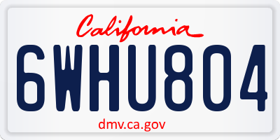 CA license plate 6WHU804