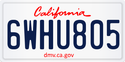 CA license plate 6WHU805