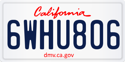 CA license plate 6WHU806