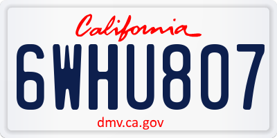 CA license plate 6WHU807