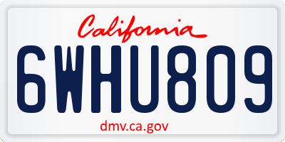 CA license plate 6WHU809