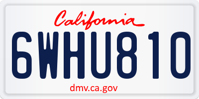 CA license plate 6WHU810