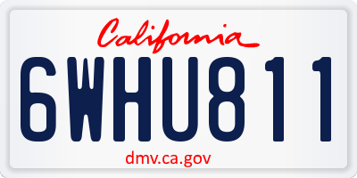 CA license plate 6WHU811