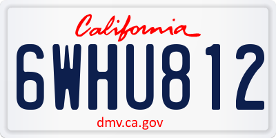 CA license plate 6WHU812