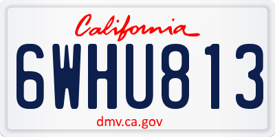 CA license plate 6WHU813