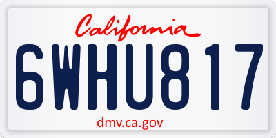 CA license plate 6WHU817