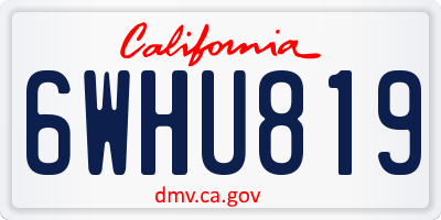 CA license plate 6WHU819