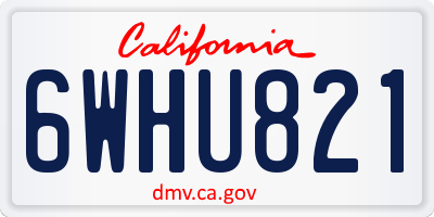 CA license plate 6WHU821
