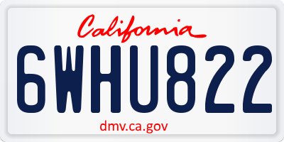 CA license plate 6WHU822