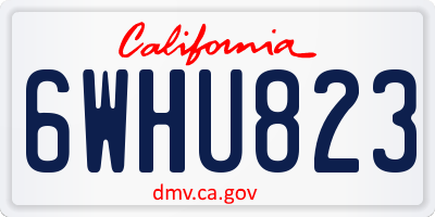 CA license plate 6WHU823