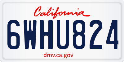 CA license plate 6WHU824