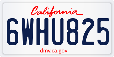 CA license plate 6WHU825