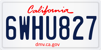 CA license plate 6WHU827
