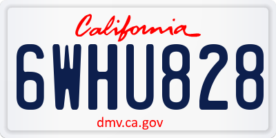CA license plate 6WHU828
