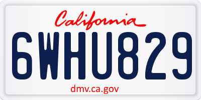 CA license plate 6WHU829