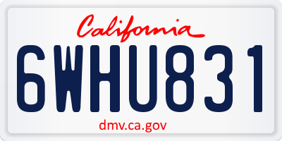 CA license plate 6WHU831