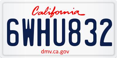CA license plate 6WHU832