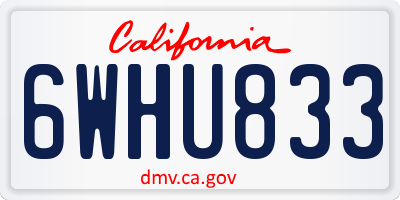 CA license plate 6WHU833