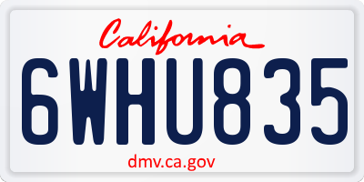 CA license plate 6WHU835