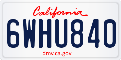 CA license plate 6WHU840