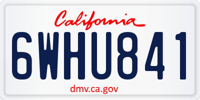 CA license plate 6WHU841