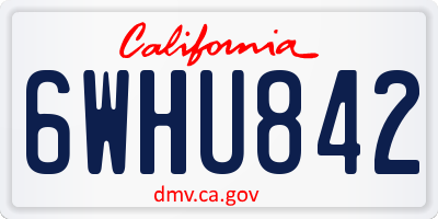 CA license plate 6WHU842