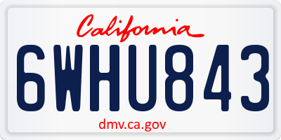 CA license plate 6WHU843