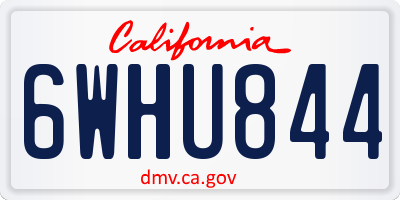 CA license plate 6WHU844