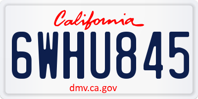CA license plate 6WHU845