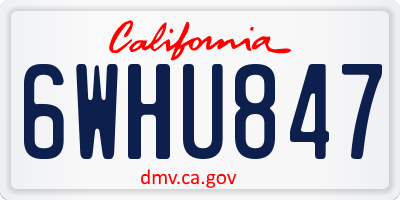 CA license plate 6WHU847