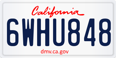 CA license plate 6WHU848