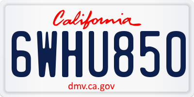 CA license plate 6WHU850