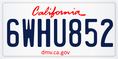 CA license plate 6WHU852