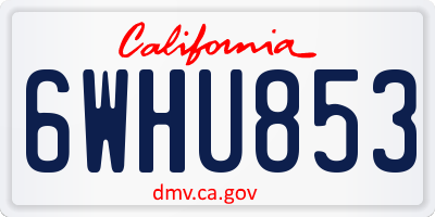 CA license plate 6WHU853