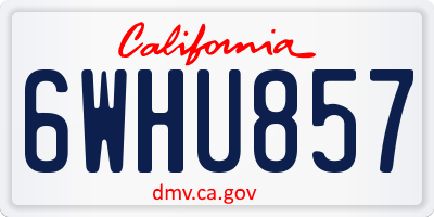 CA license plate 6WHU857